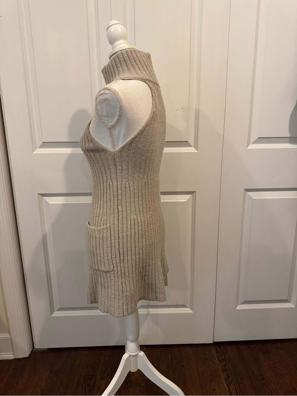 Free People Claude Turtleneck Sweater Dress XS Oatmeal Taupe - Picture 4 of 13